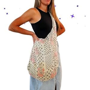 Free People Boho Floral Star Polka Dot Pattern Lightweight‎ Shoulder Bag tote